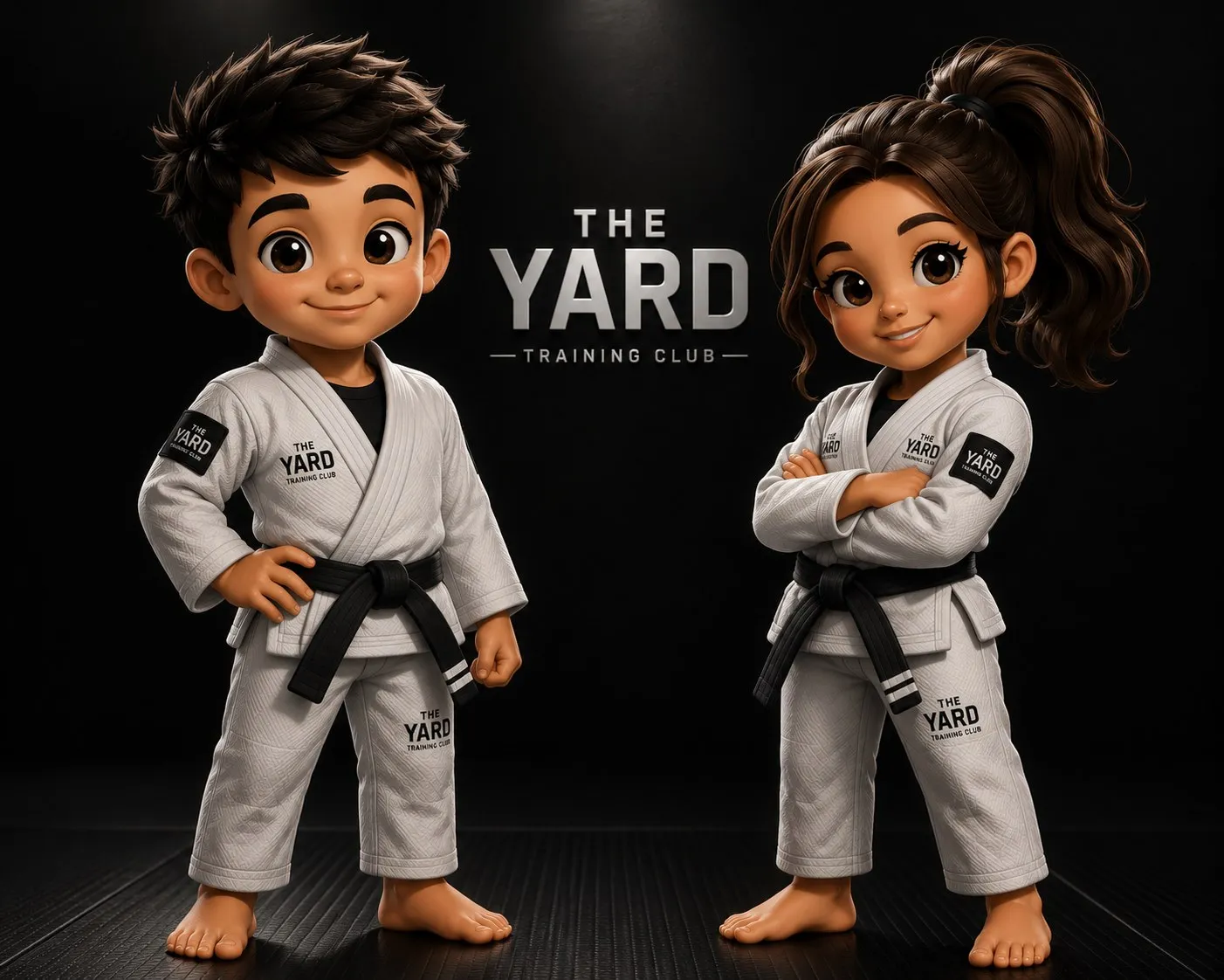 Ilustração de duas crianças de kimono da The Yard Training Club